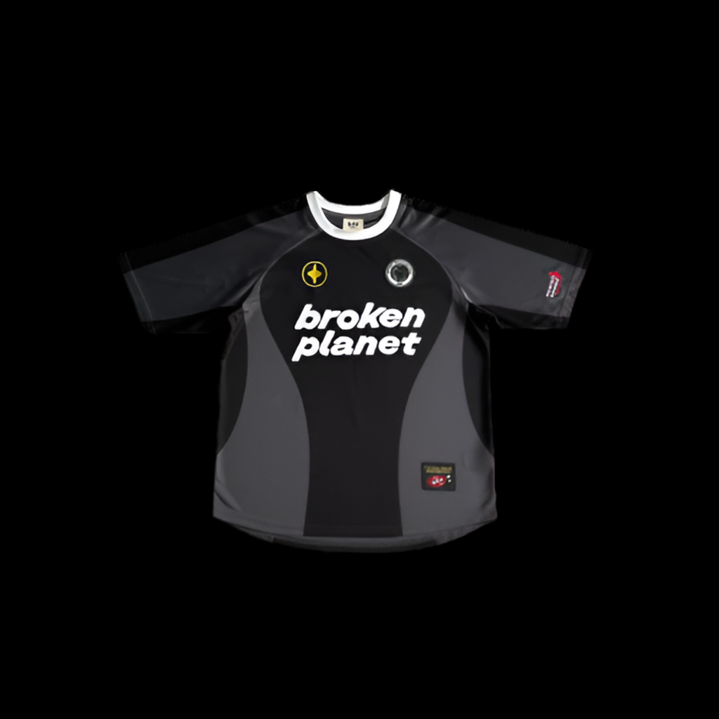 BROKEN PLANET MARKET FOOTBALL JERSEY GREY / BLACK
