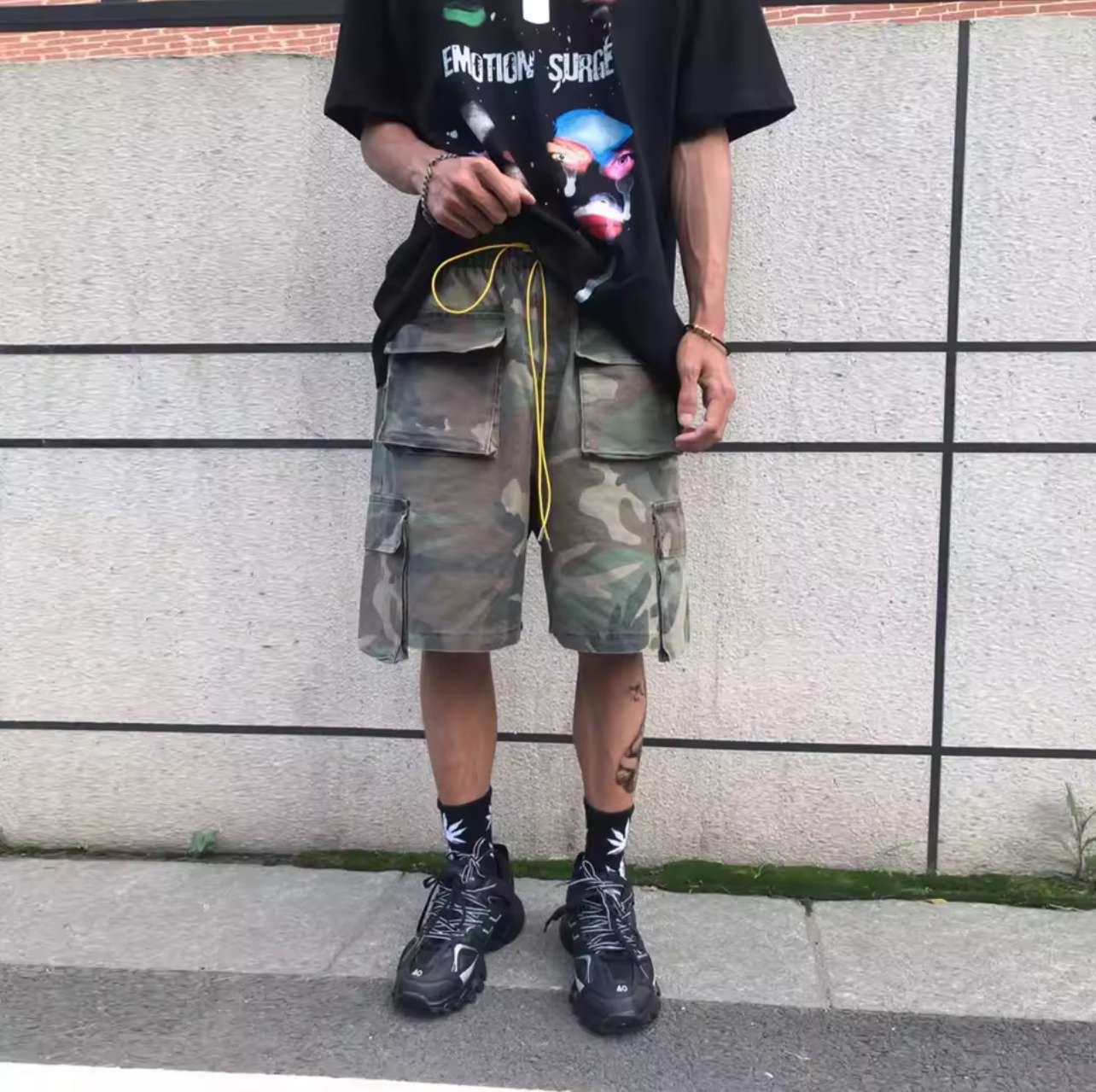 Camouflage cargo shorts