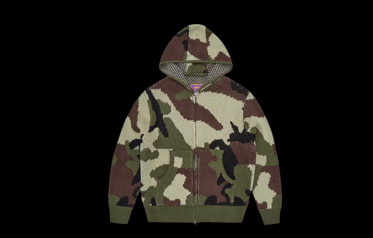 Crtz Alcatraz heavy knit zip hoodie camouflage