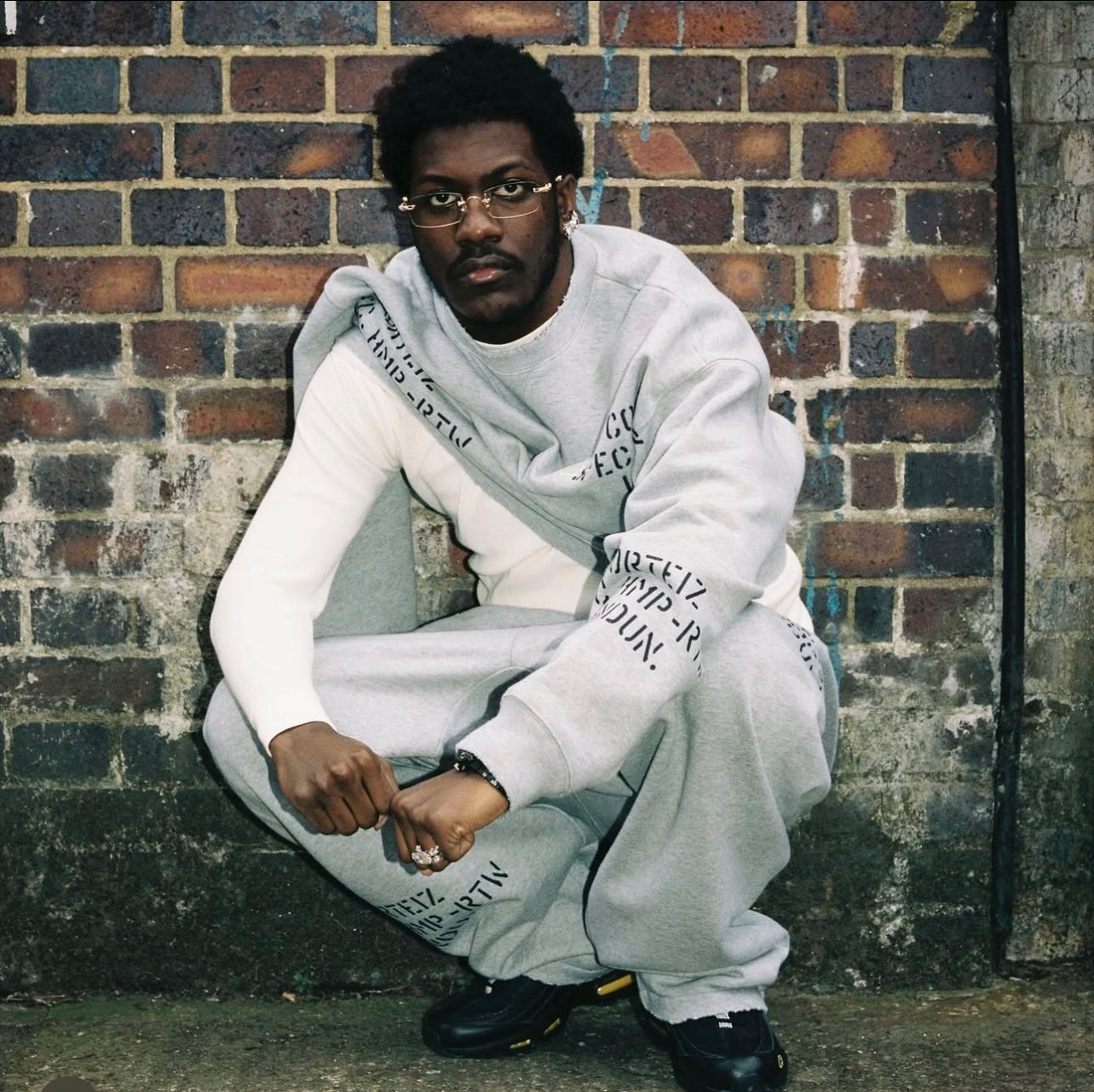 Crtz HMP stencil crewneck set grey