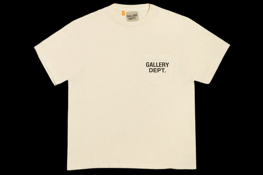 Sweat à capuche zippé Gallery Dept. T-shirt à poche logo Crème/Noir