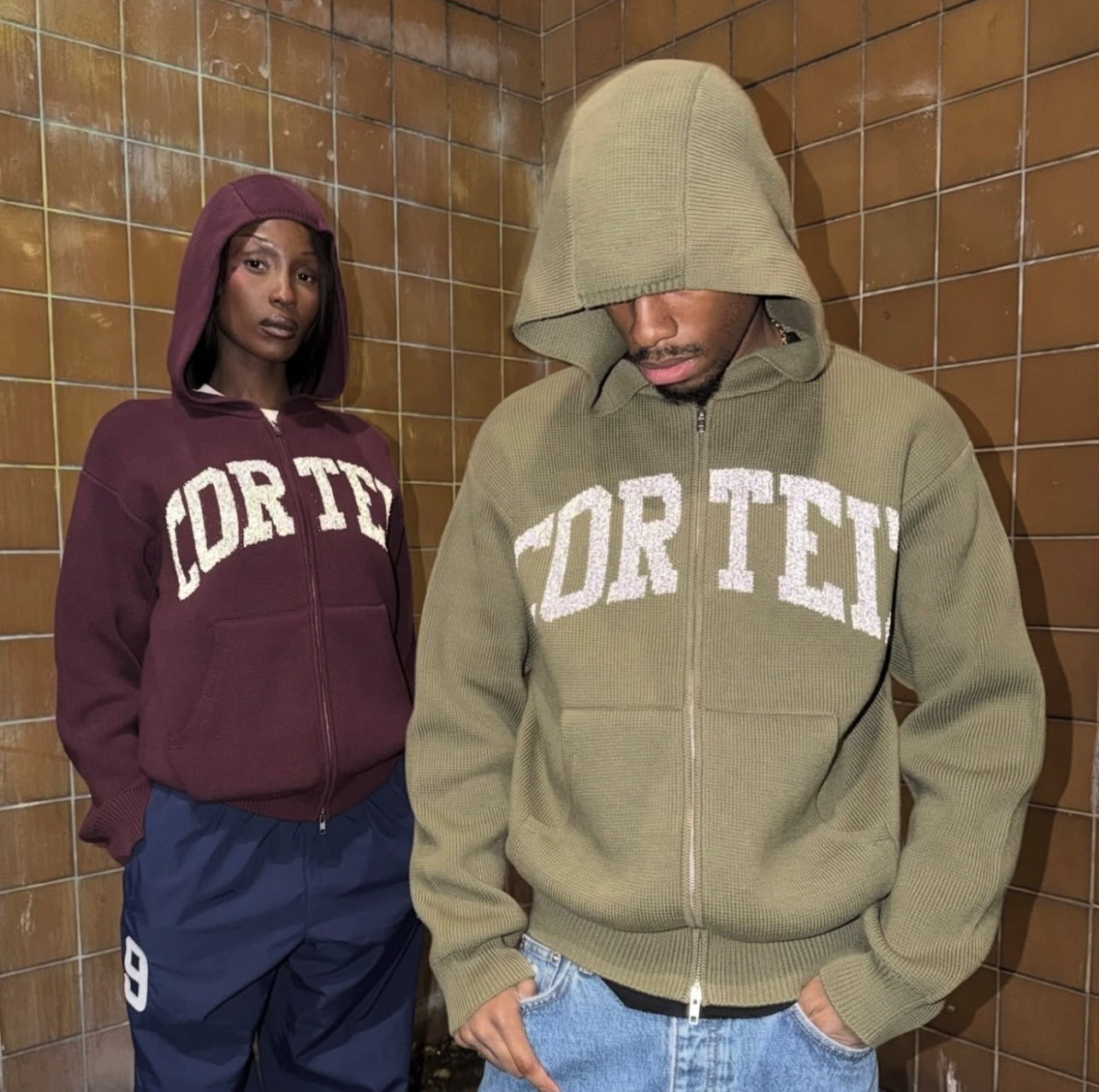 Crtz college knit zip hoodie