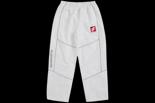 Pantalon de survêtement à passepoils réfléchissants Blanc