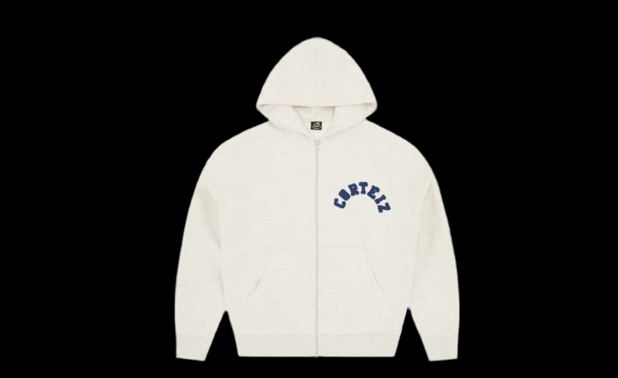 CRZT white zip hoodie