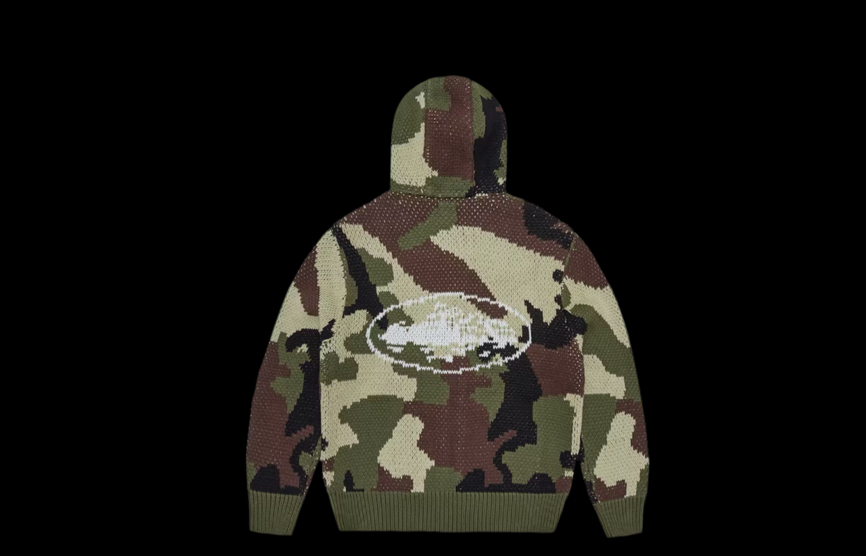 Crtz Alcatraz heavy knit zip hoodie camouflage