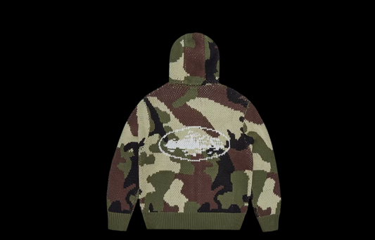Crtz Alcatraz heavy knit zip hoodie camouflage