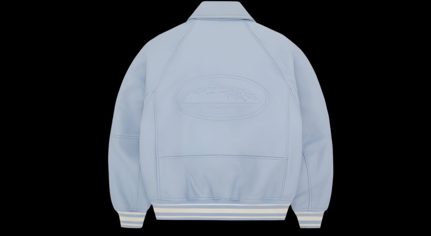 CRTZ baby blue varsity jacket